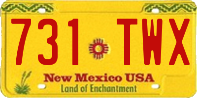 NM license plate 731TWX