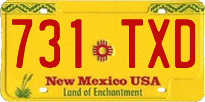 NM license plate 731TXD