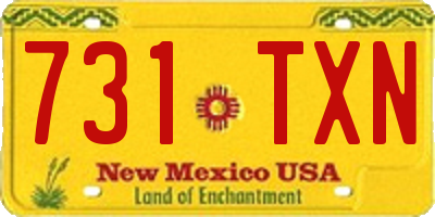NM license plate 731TXN
