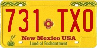 NM license plate 731TXO