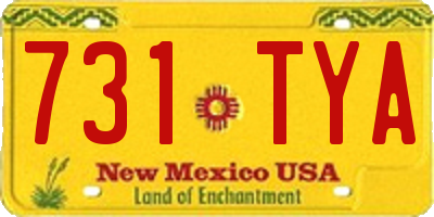 NM license plate 731TYA