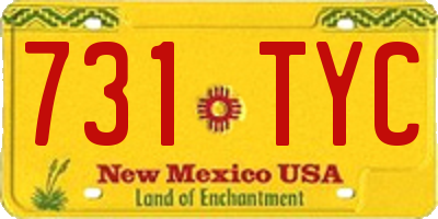 NM license plate 731TYC