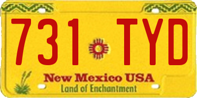 NM license plate 731TYD