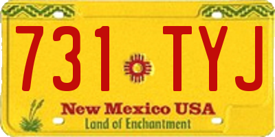 NM license plate 731TYJ