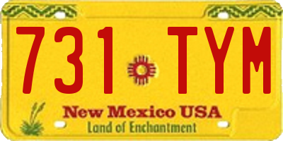 NM license plate 731TYM
