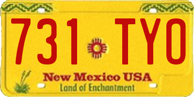 NM license plate 731TYO