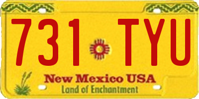 NM license plate 731TYU