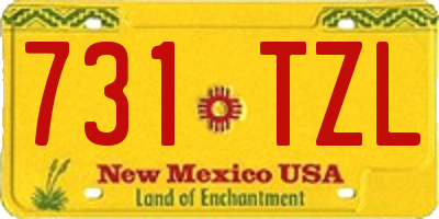 NM license plate 731TZL