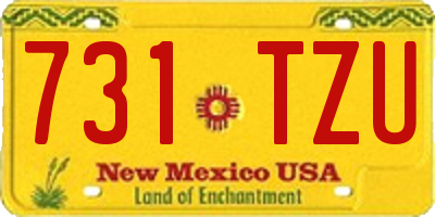 NM license plate 731TZU