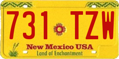 NM license plate 731TZW