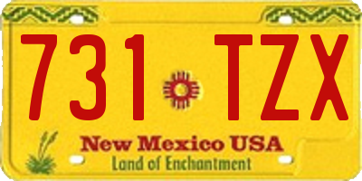 NM license plate 731TZX