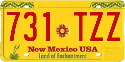 NM license plate 731TZZ