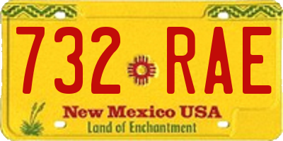 NM license plate 732RAE