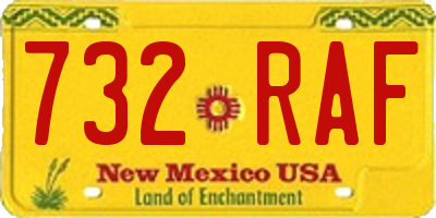 NM license plate 732RAF