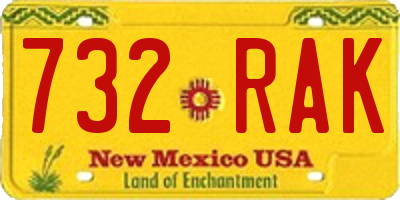 NM license plate 732RAK