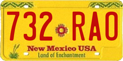 NM license plate 732RAO