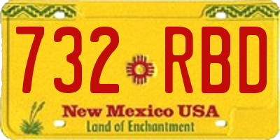 NM license plate 732RBD