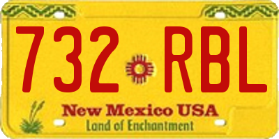 NM license plate 732RBL