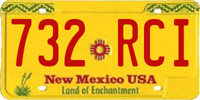 NM license plate 732RCI