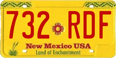 NM license plate 732RDF