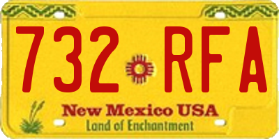 NM license plate 732RFA