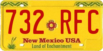 NM license plate 732RFC