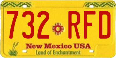 NM license plate 732RFD