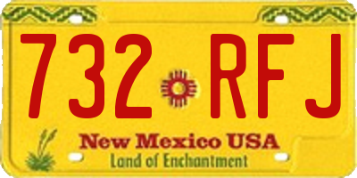NM license plate 732RFJ