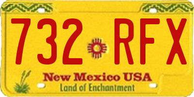 NM license plate 732RFX