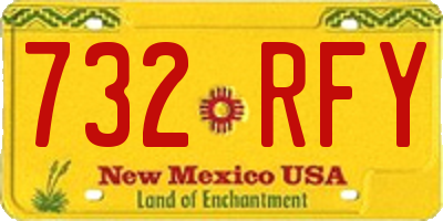 NM license plate 732RFY