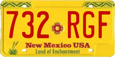 NM license plate 732RGF