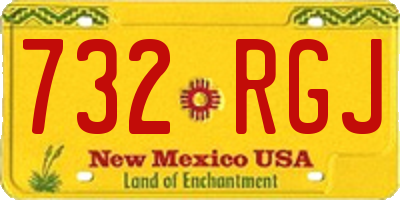 NM license plate 732RGJ
