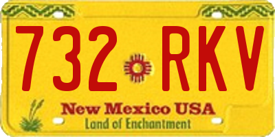 NM license plate 732RKV