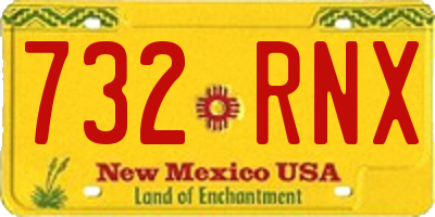 NM license plate 732RNX
