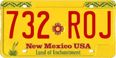 NM license plate 732ROJ