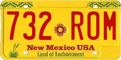 NM license plate 732ROM