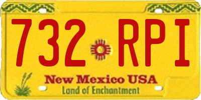 NM license plate 732RPI