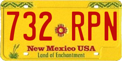 NM license plate 732RPN