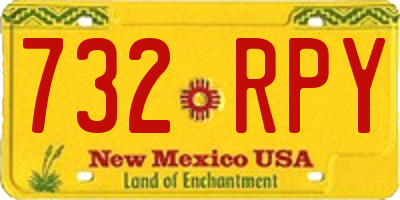 NM license plate 732RPY