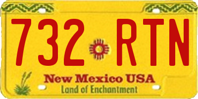 NM license plate 732RTN