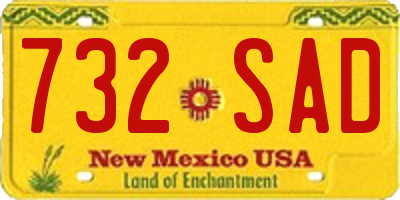 NM license plate 732SAD