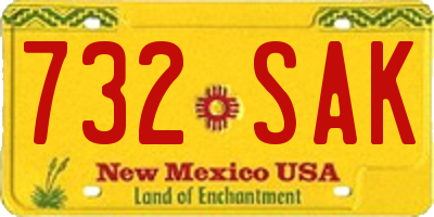 NM license plate 732SAK