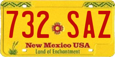 NM license plate 732SAZ