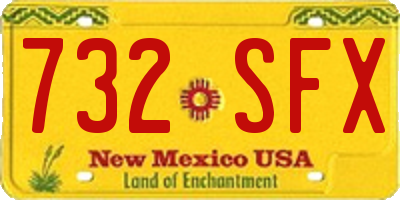NM license plate 732SFX