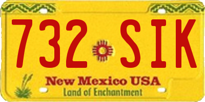 NM license plate 732SIK