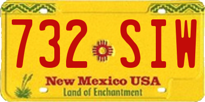 NM license plate 732SIW