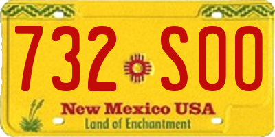 NM license plate 732SOO