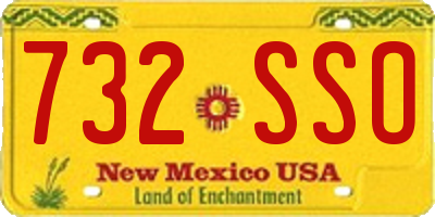 NM license plate 732SSO