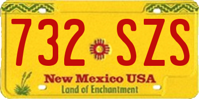 NM license plate 732SZS