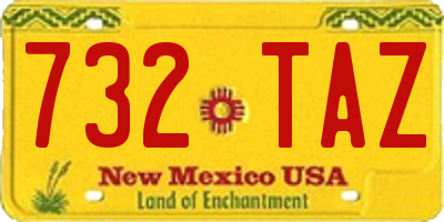 NM license plate 732TAZ
